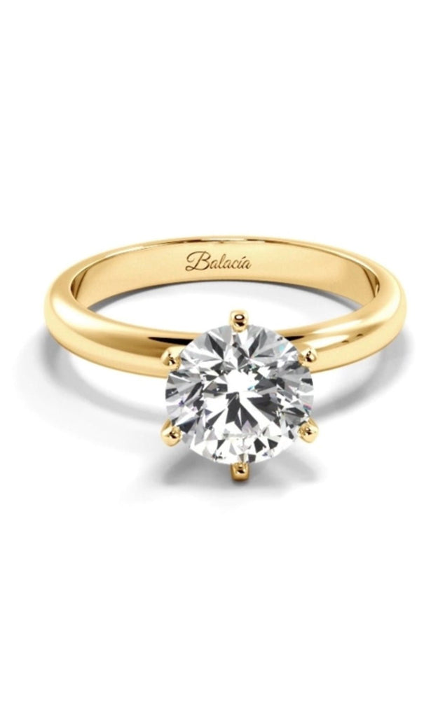 Gold Classic Round Solitaire Diamond Engagement Ring