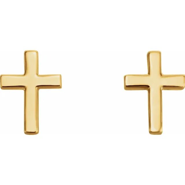 Gold cross earrings