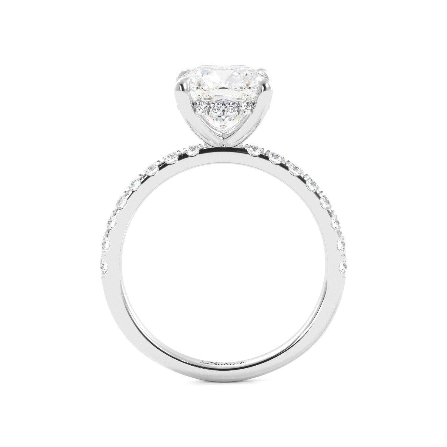 cushion cut hidden halo lab grown diamond