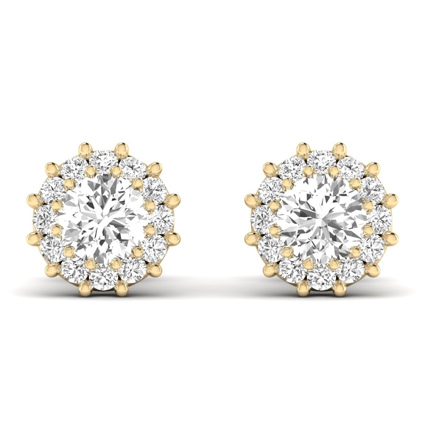 Dazzling Diamond Halo Stud Earrings - Balacia