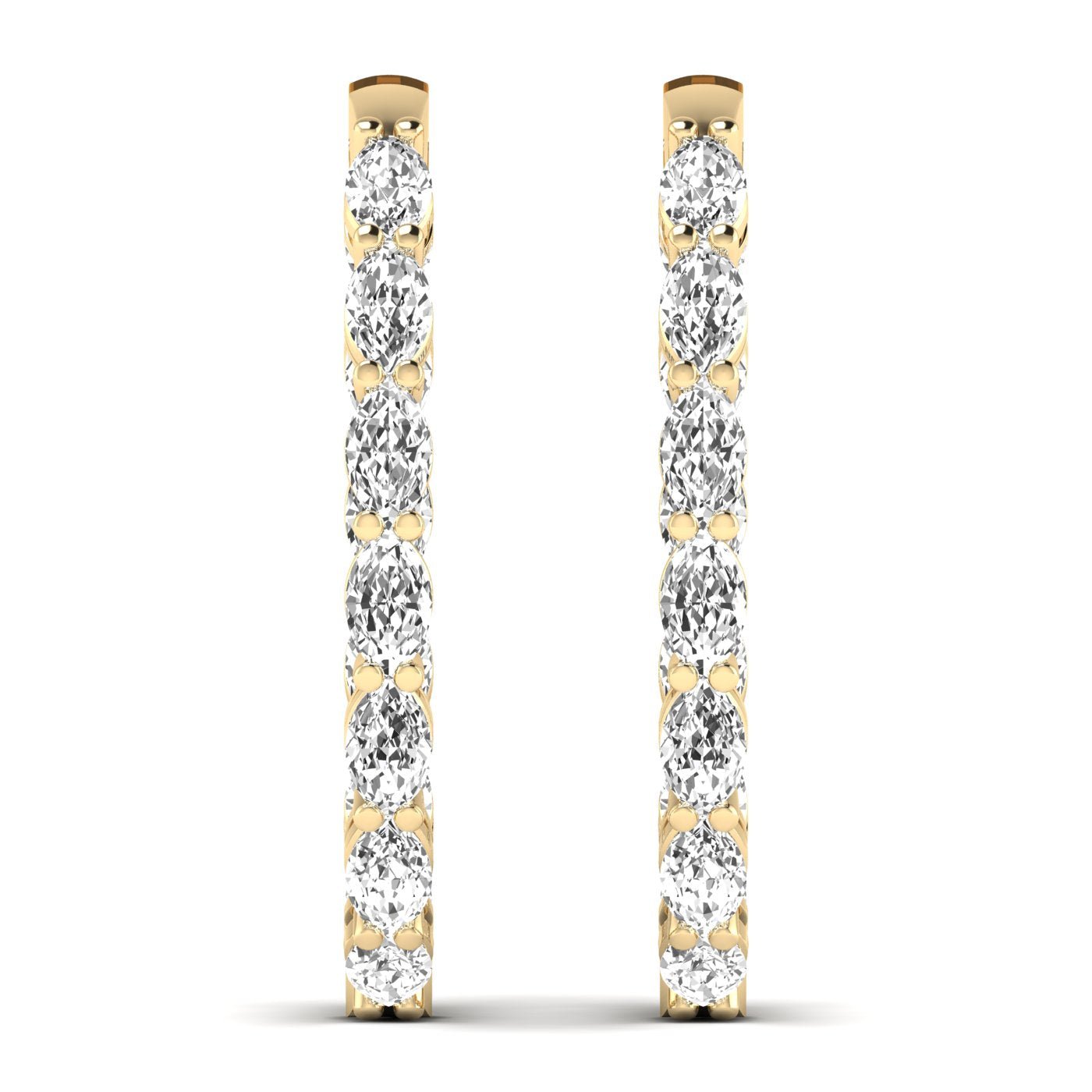Dazzling Oval Diamond Hoop Earrings - Balacia