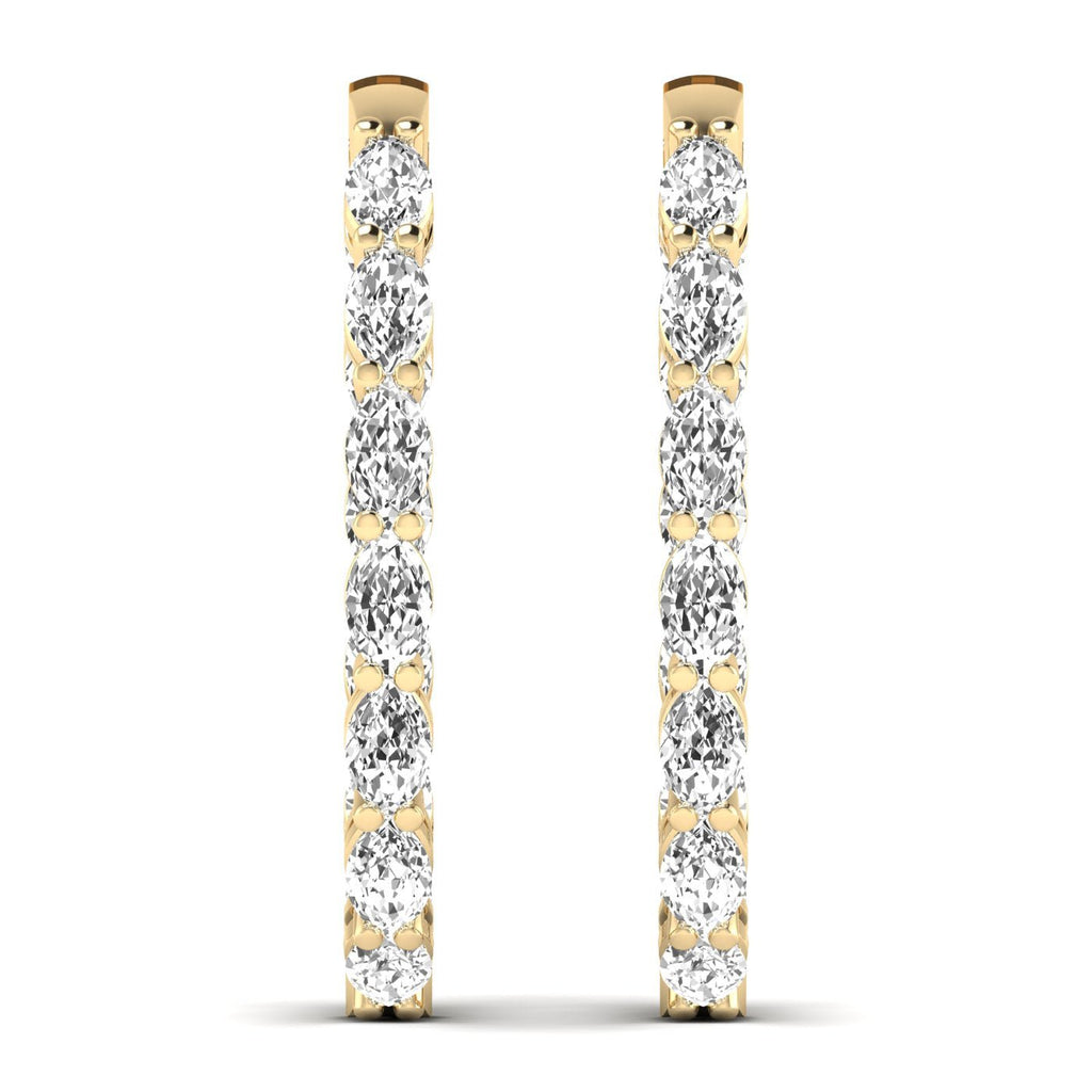 Dazzling Oval Diamond Hoop Earrings - Balacia