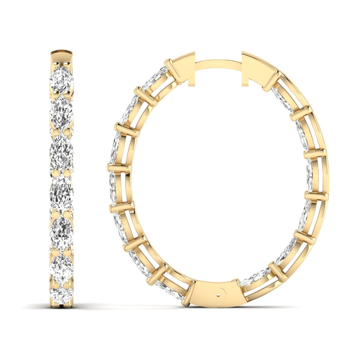 Dazzling Oval Diamond Hoop Earrings - Balacia