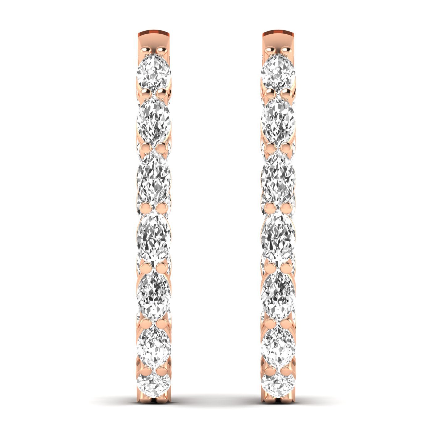 Dazzling Oval Diamond Hoop Earrings - Balacia