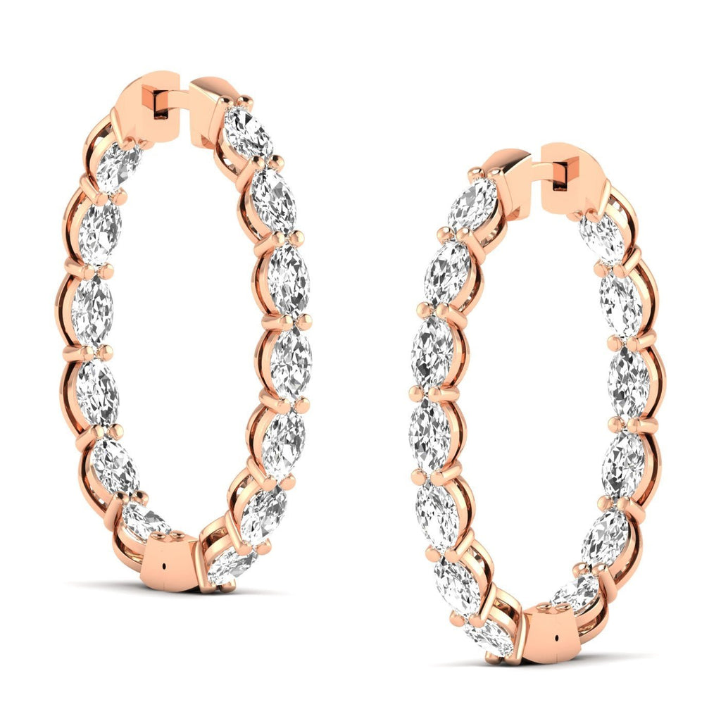 Dazzling Oval Diamond Hoop Earrings - Balacia