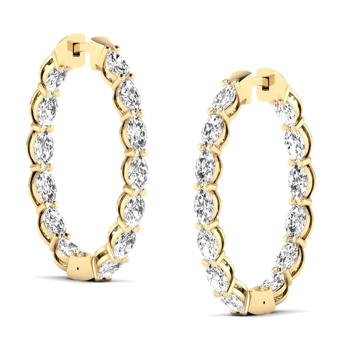 Dazzling Oval Diamond Hoop Earrings - Balacia