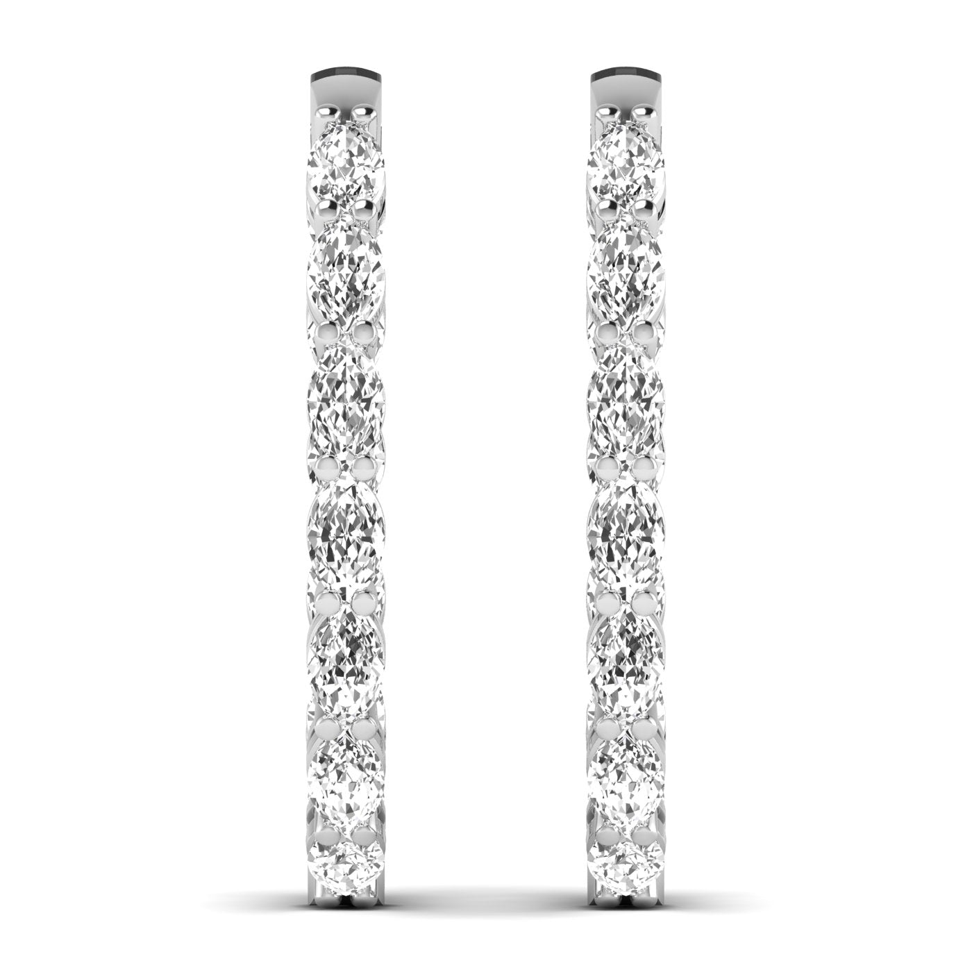 Dazzling Oval Diamond Hoop Earrings - Balacia