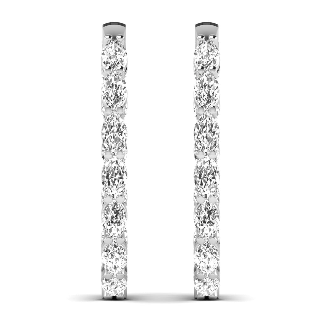 Dazzling Oval Diamond Hoop Earrings - Balacia