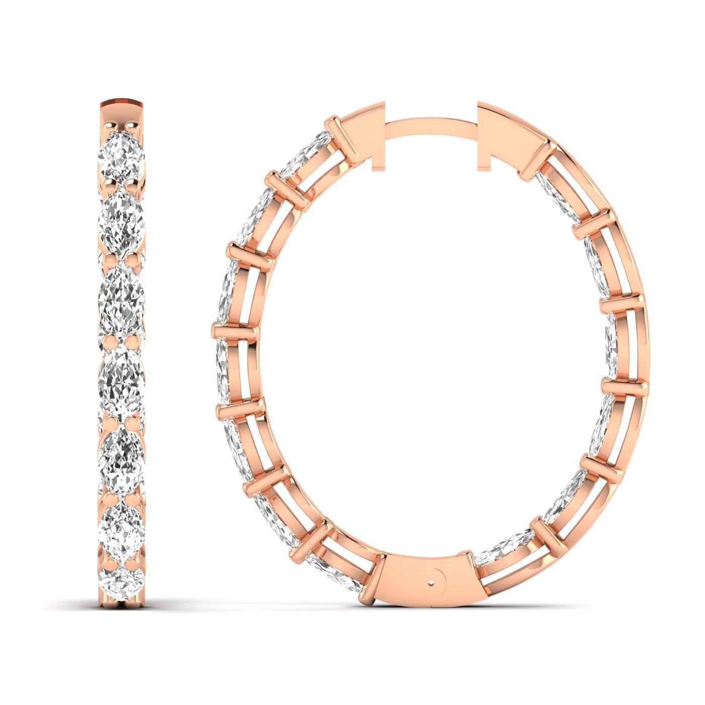 Dazzling Oval Diamond Hoop Earrings - Balacia