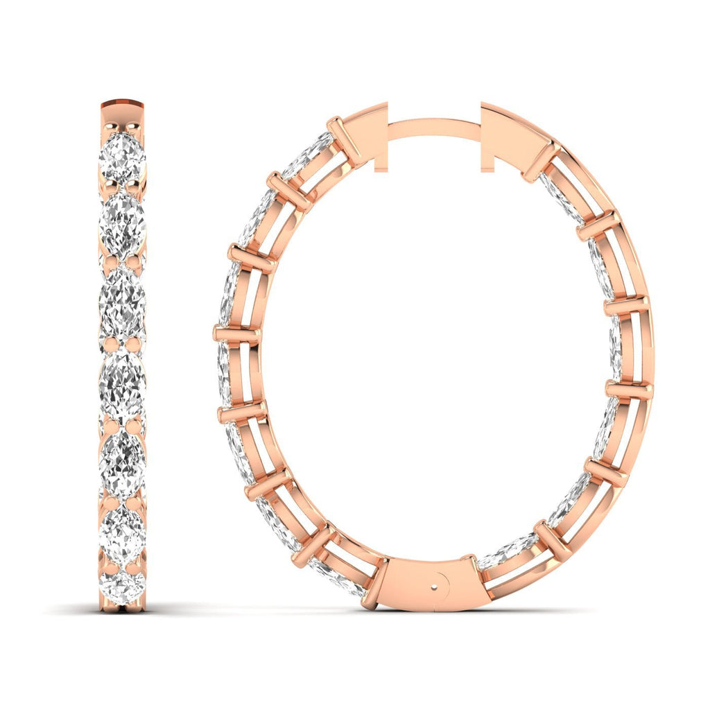 Dazzling Oval Diamond Hoop Earrings - Balacia