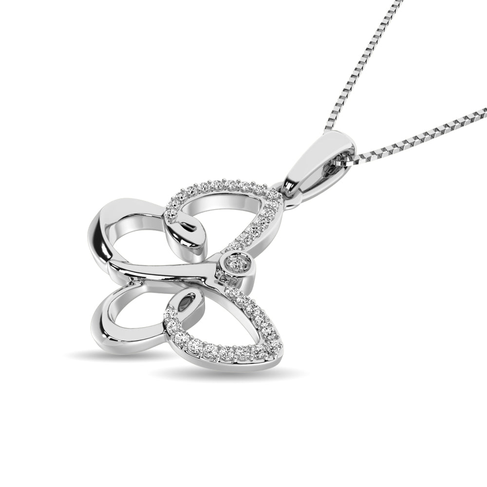 Diamond 1/50 CT TW Butterfly Pendant in Sterling Silver - Balacia
