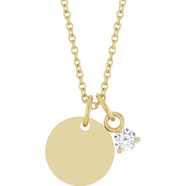 April Diamond Engravable Birth stone Necklace