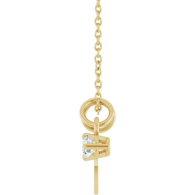 April Diamond Engravable Birth stone Necklace Side View
