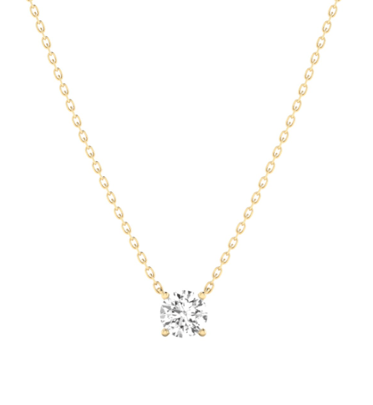 gold lab grown diamond necklace