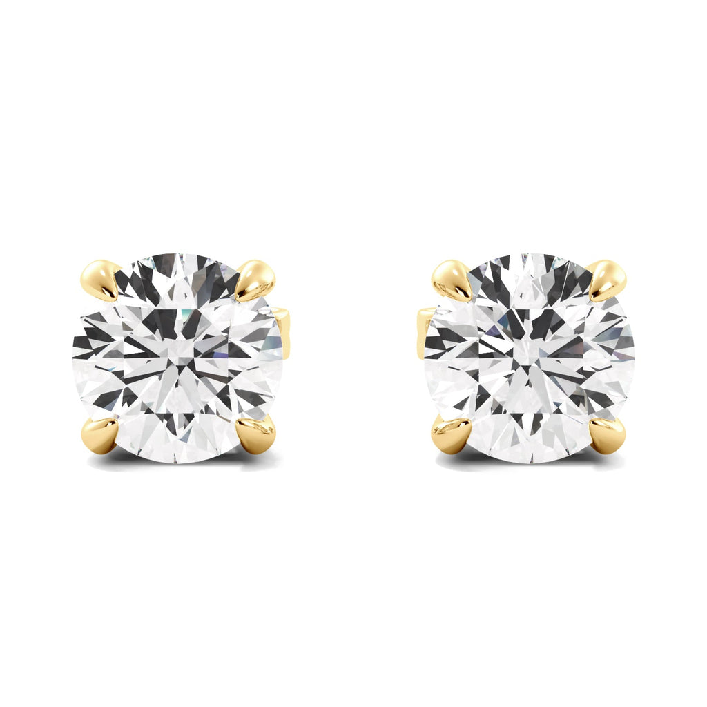round lab diamond studs gold