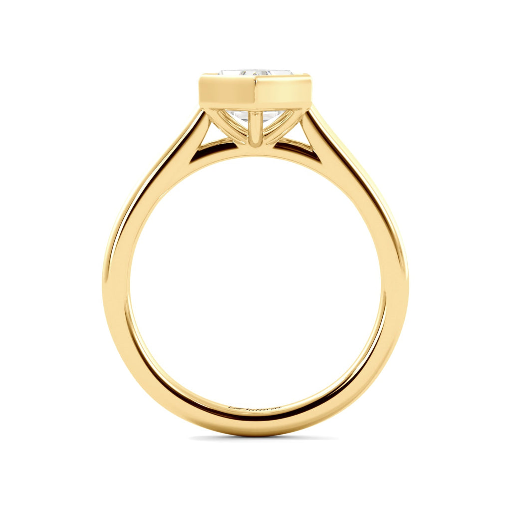 Yellow Gold Dutch Marquise Bezel Ring Side Angle