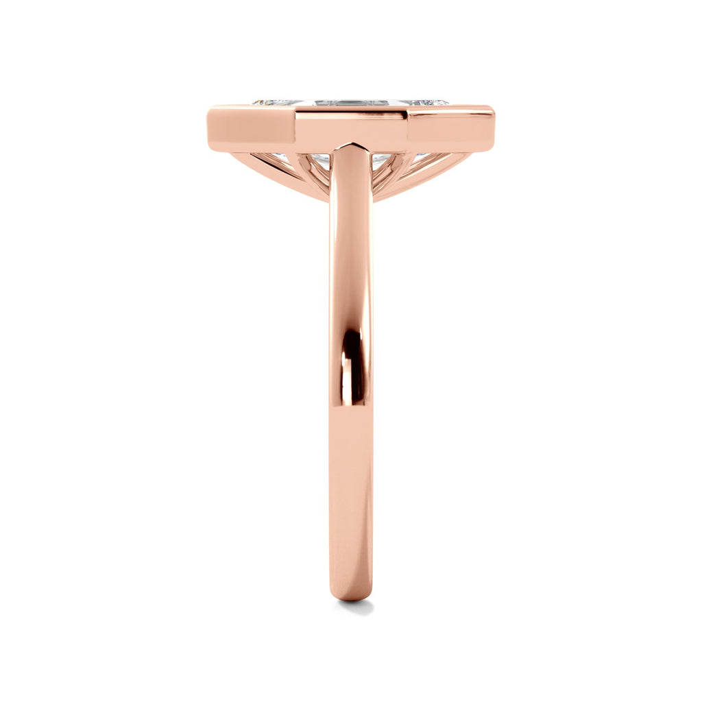 Rose Gold Dutch Marquise Bezel Ring Side View