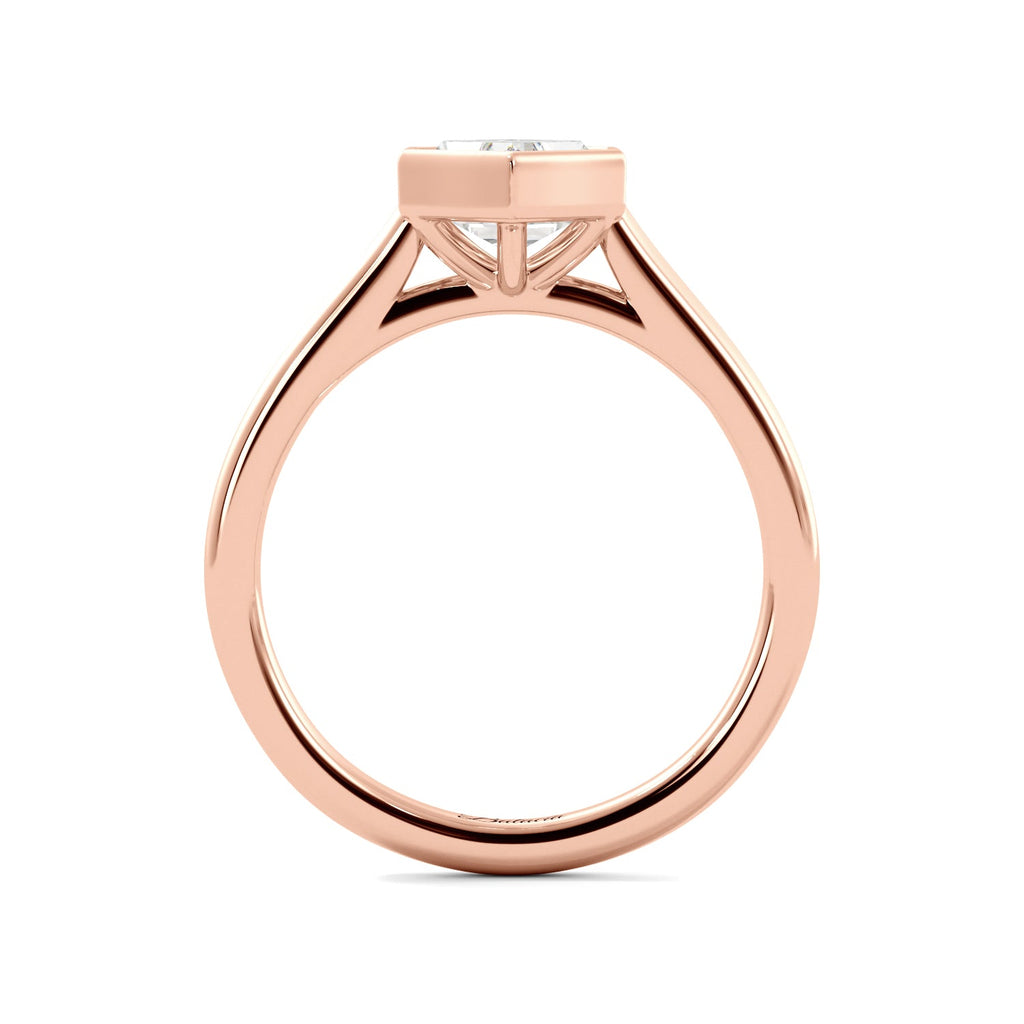 Rose Gold Dutch Marquise Bezel Ring Side Angle