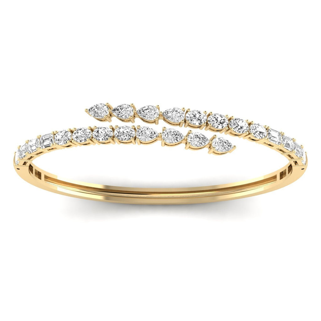 Elegant Multi - Cut Diamond Bangle - Balacia