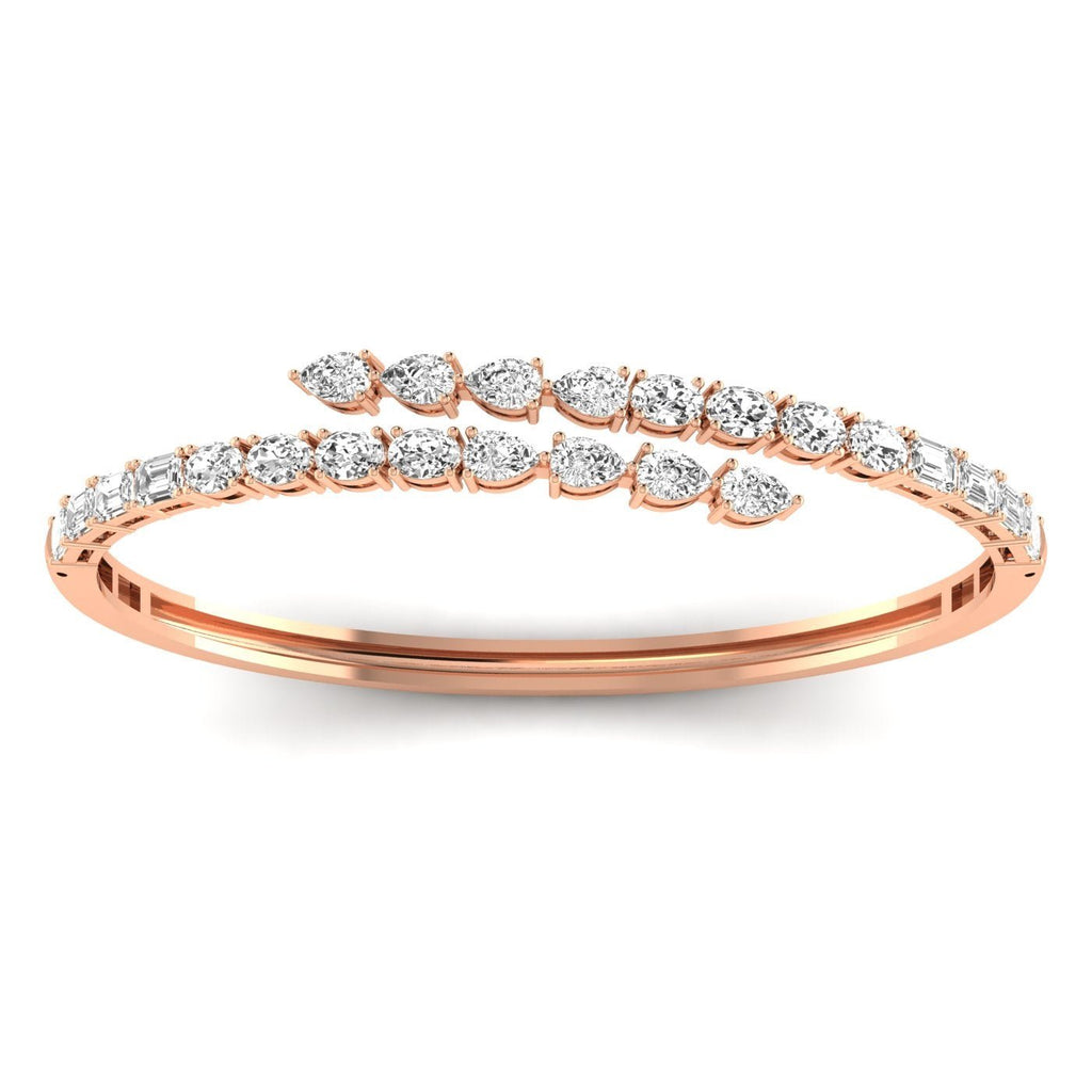 Elegant Multi - Cut Diamond Bangle - Balacia