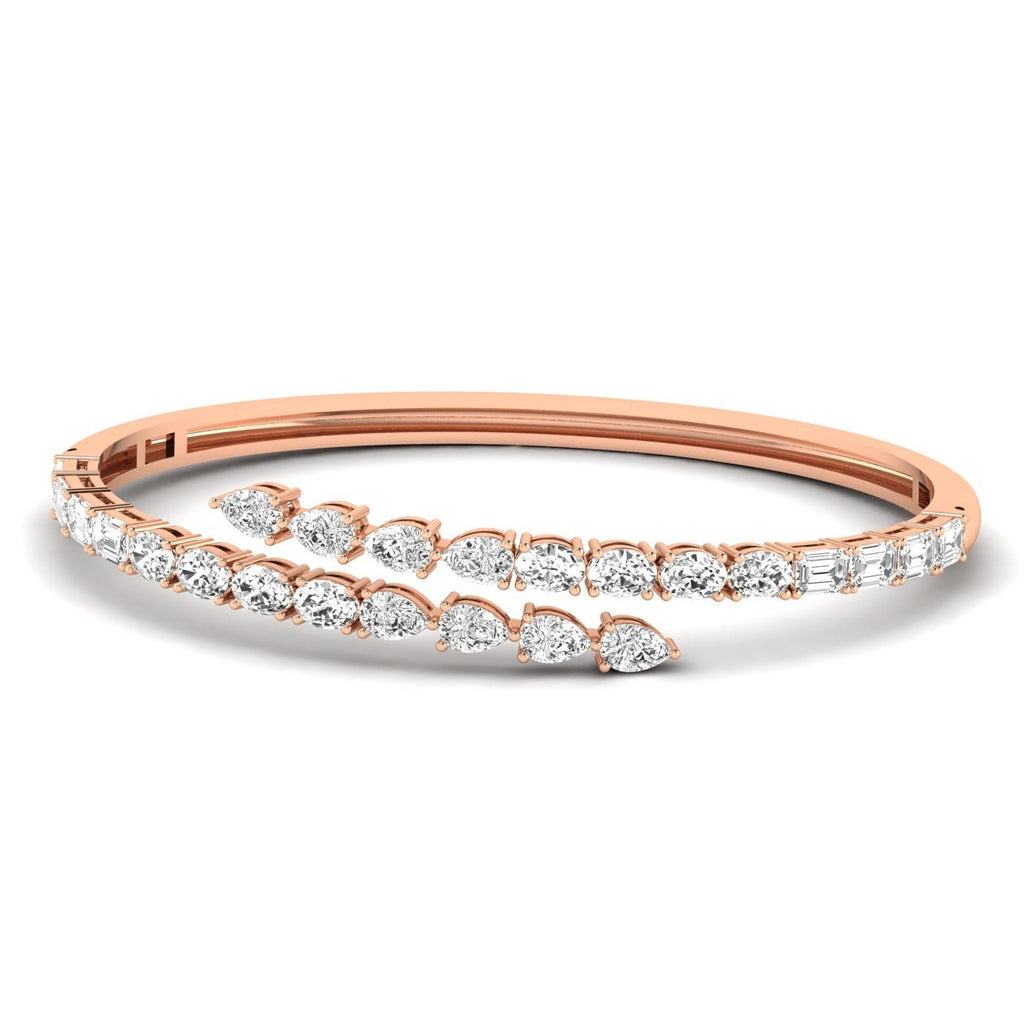 Elegant Multi - Cut Diamond Bangle - Balacia