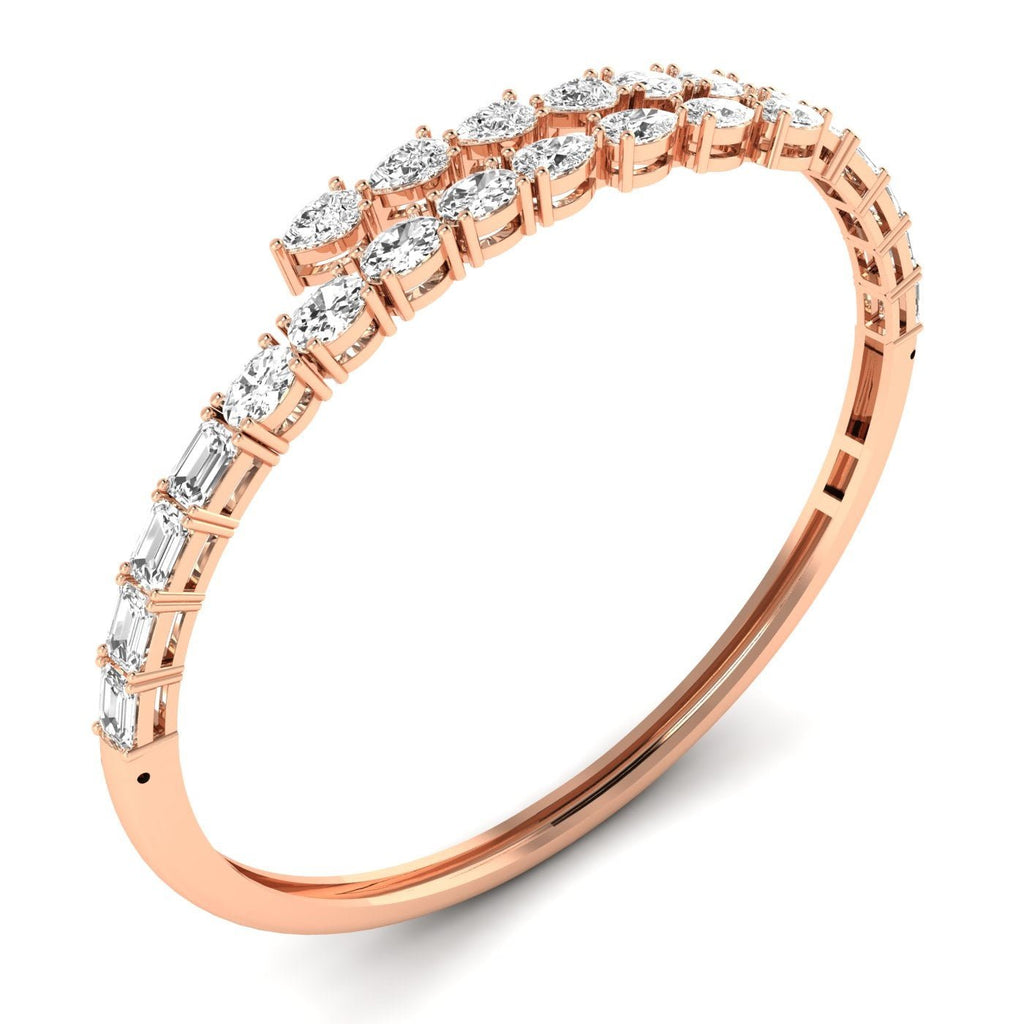 Elegant Multi - Cut Diamond Bangle - Balacia