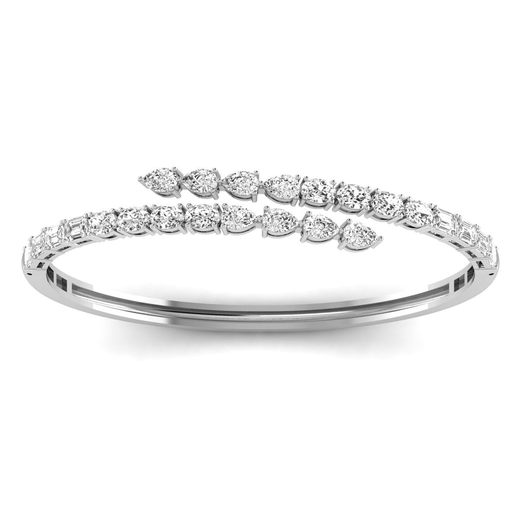 Elegant Multi - Cut Diamond Bangle - Balacia