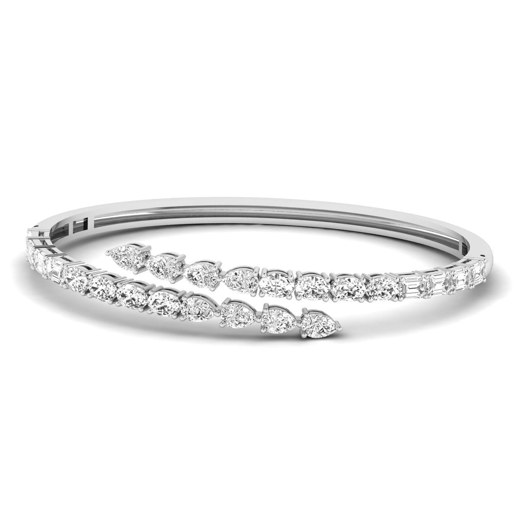 Elegant Multi - Cut Diamond Bangle - Balacia