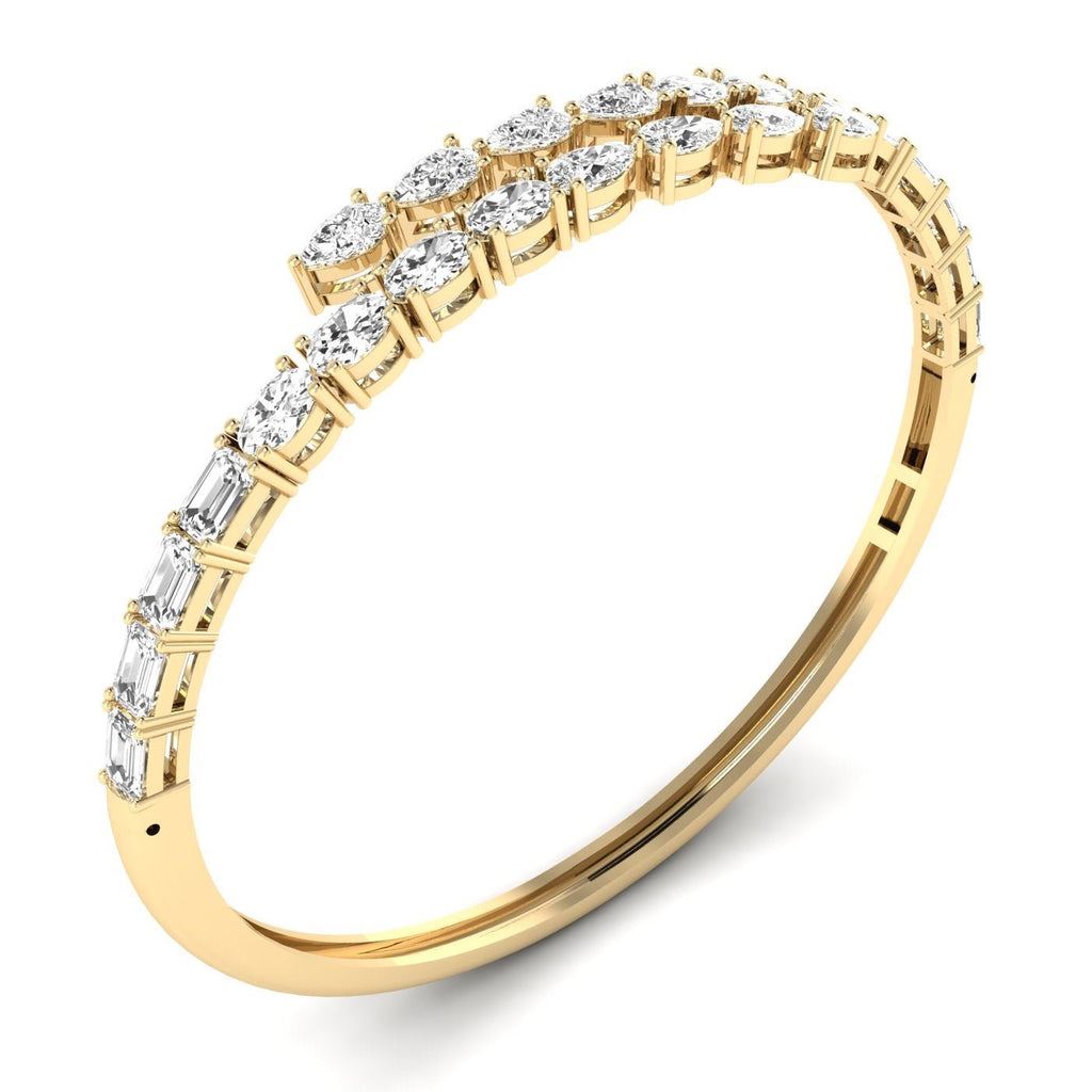 Elegant Multi - Cut Diamond Bangle - Balacia
