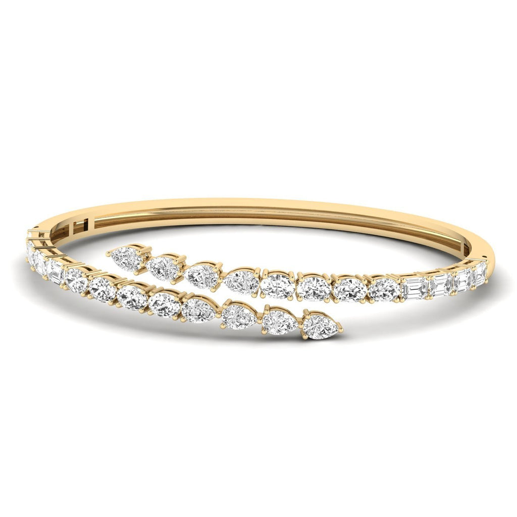 Elegant Multi - Cut Diamond Bangle - Balacia