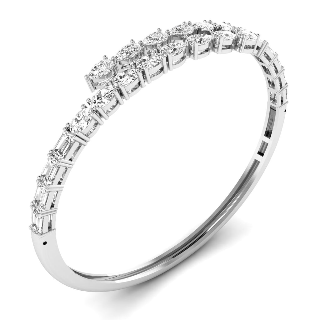 Elegant Multi - Cut Diamond Bangle - Balacia