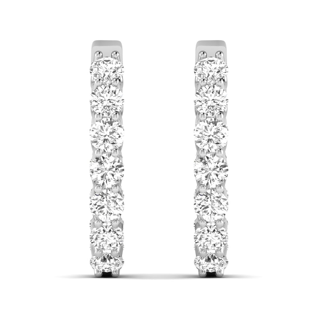 Elegant Shared Prong Diamond Hoop Earrings - Balacia