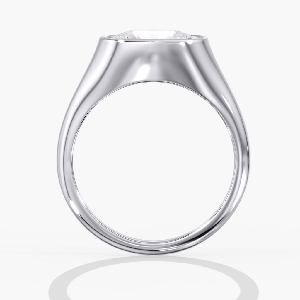 Elongated Cushion Cut Diamond Engagement Ring Side View