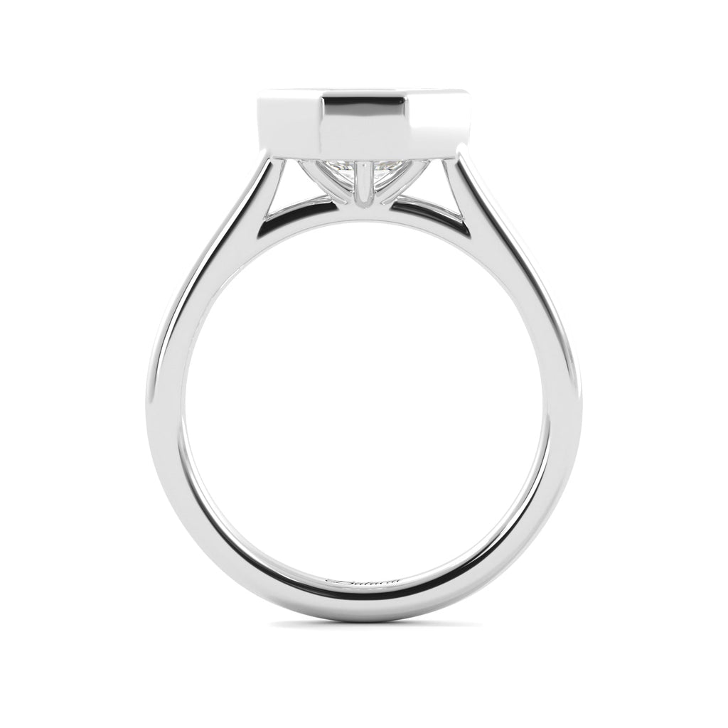 Elongated Hexagon Bezel Ring Side Angle