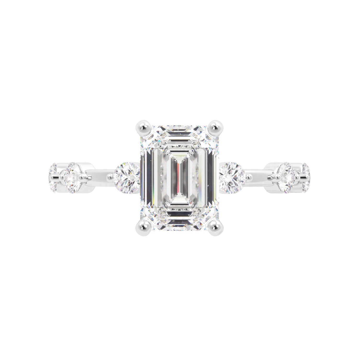 Emerald Cut Dainty Thin Band Engagement Ring - Balacia