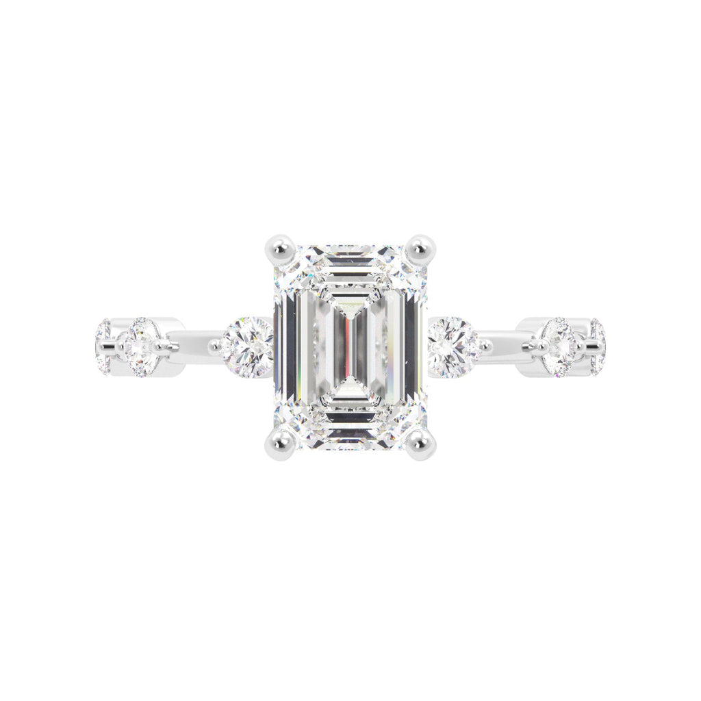 Emerald Cut Dainty Thin Band Engagement Ring - Balacia