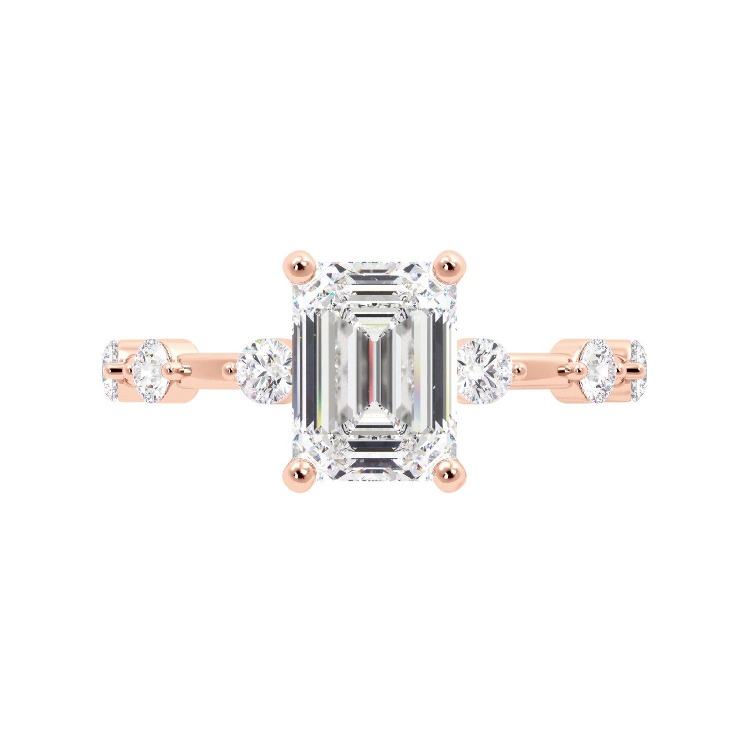 Emerald Cut Dainty Thin Band Engagement Ring - Balacia