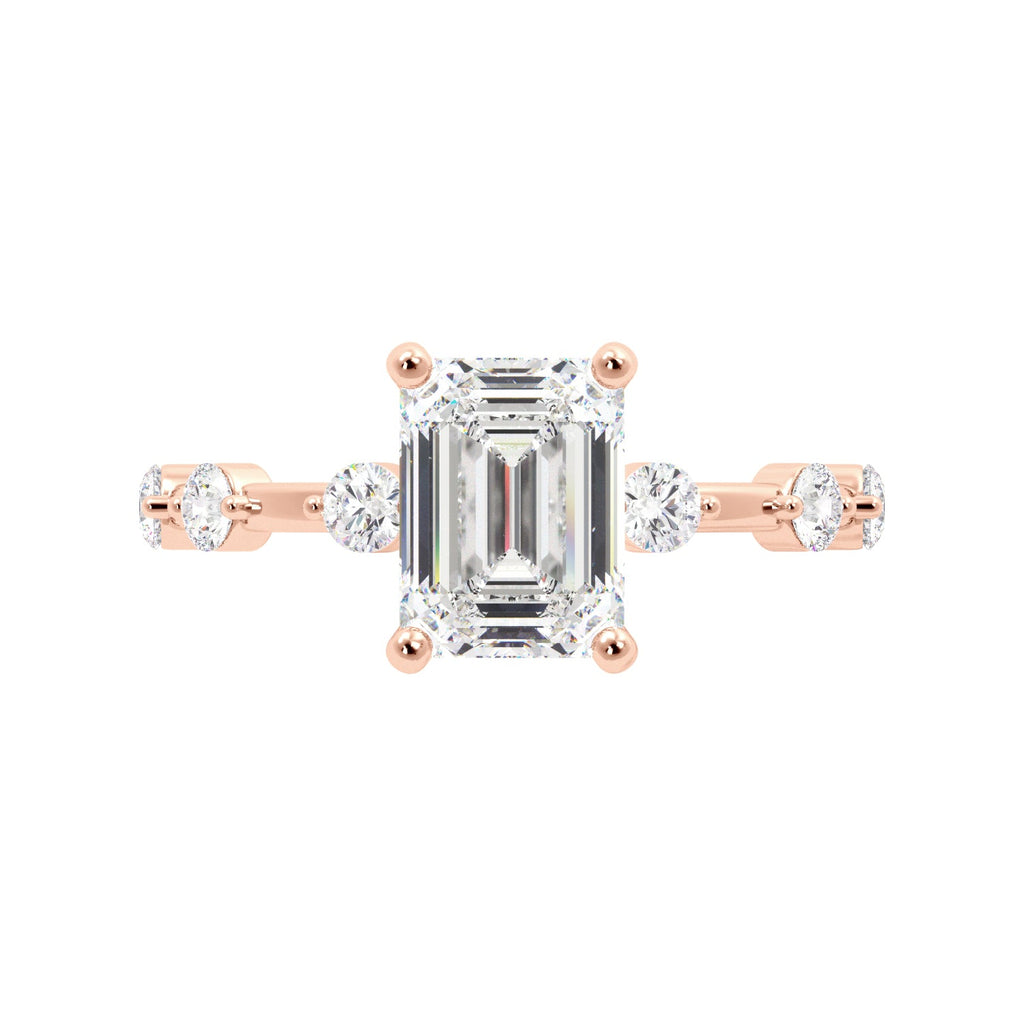 Emerald Cut Dainty Thin Band Engagement Ring - Balacia