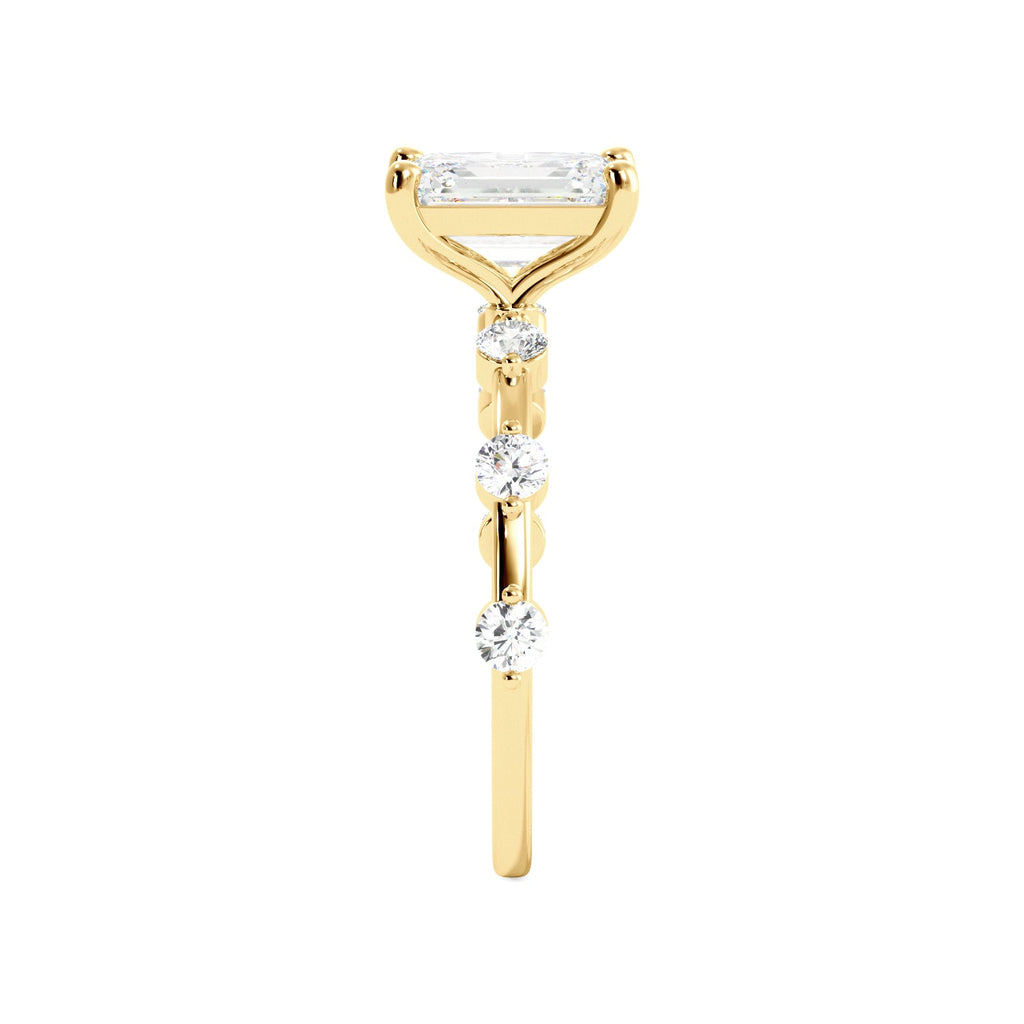 Emerald Cut Dainty Thin Band Engagement Ring - Balacia