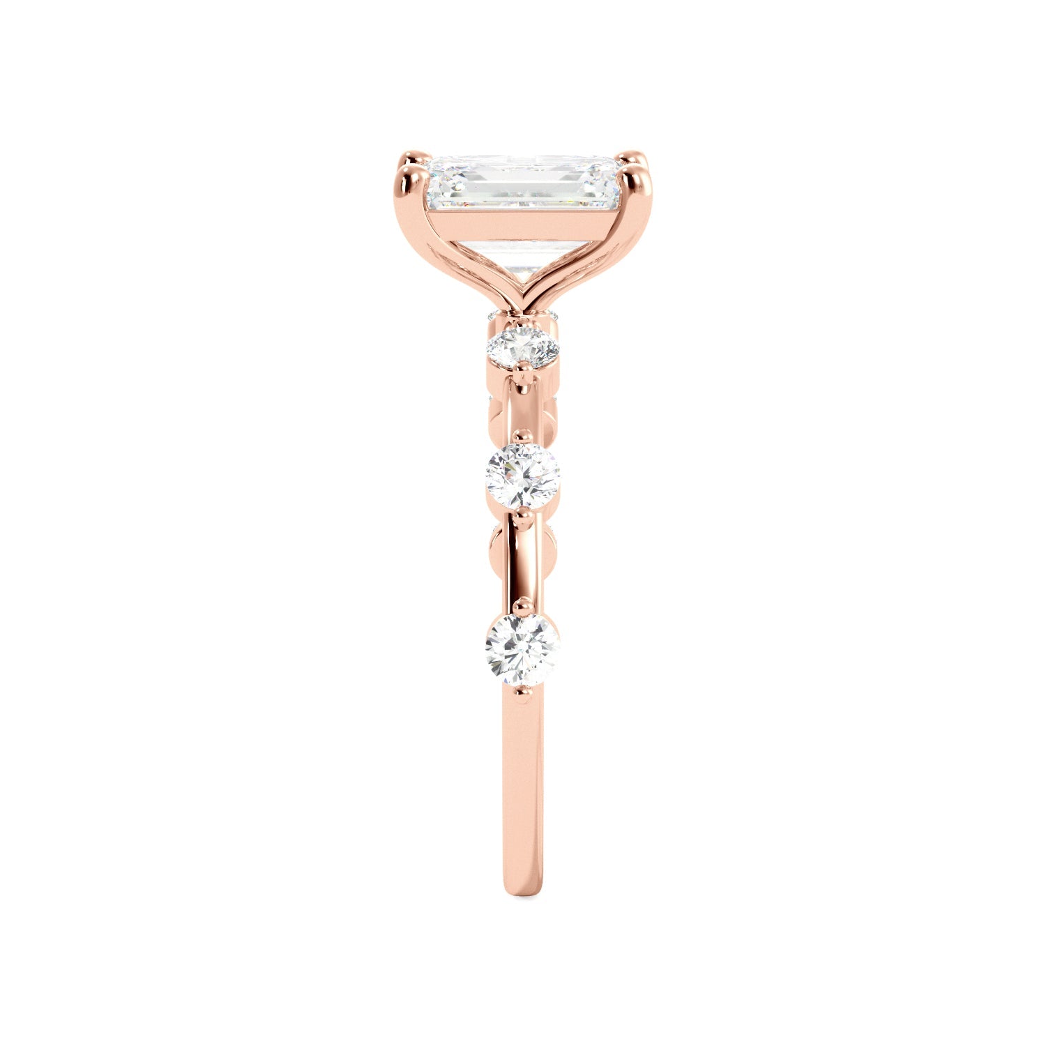 Emerald Cut Dainty Thin Band Engagement Ring - Balacia
