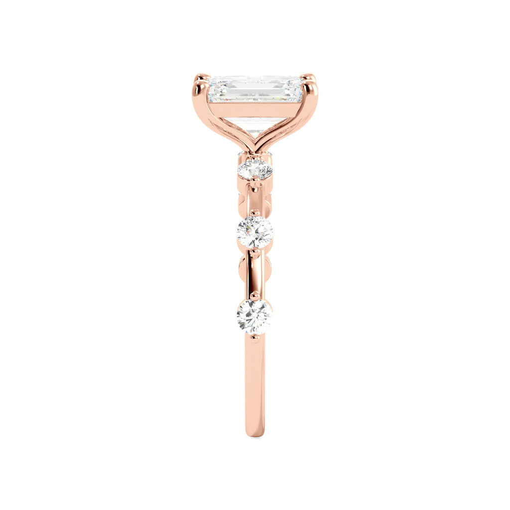 Emerald Cut Dainty Thin Band Engagement Ring - Balacia