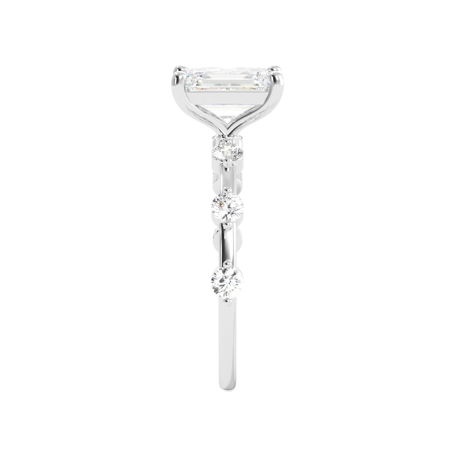 Emerald Cut Dainty Thin Band Engagement Ring - Balacia