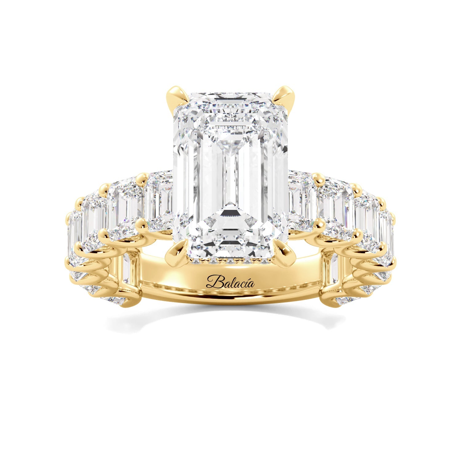Emerald Cut Ring with Emerald Cut Side stones