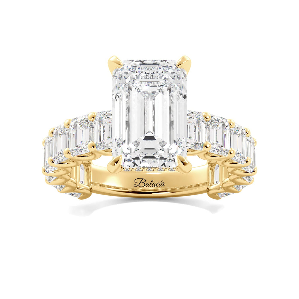 Emerald Cut Ring with Emerald Cut Side stones