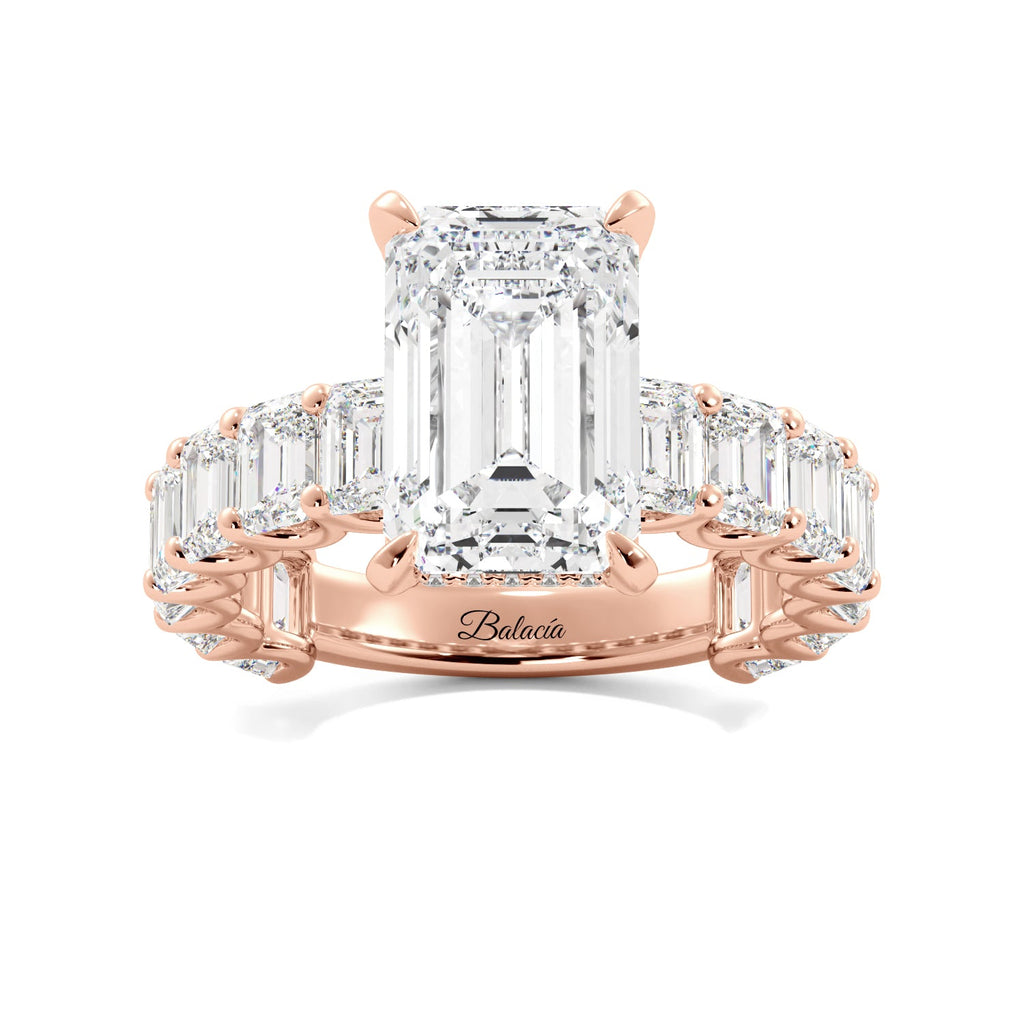 Emerald cut with emerald cut sides engagement ring