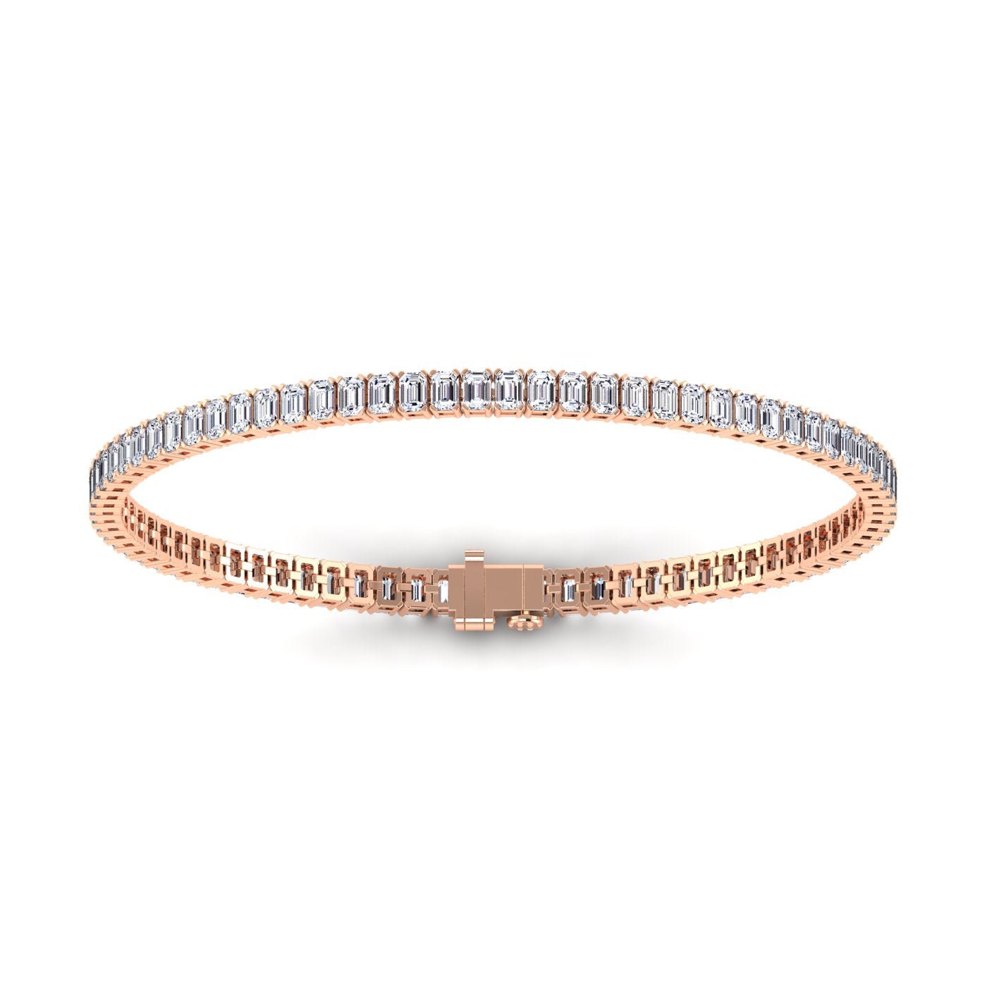 Exquisite Vertical Set Emerald Cut Diamond Tennis Bracelet - Balacia