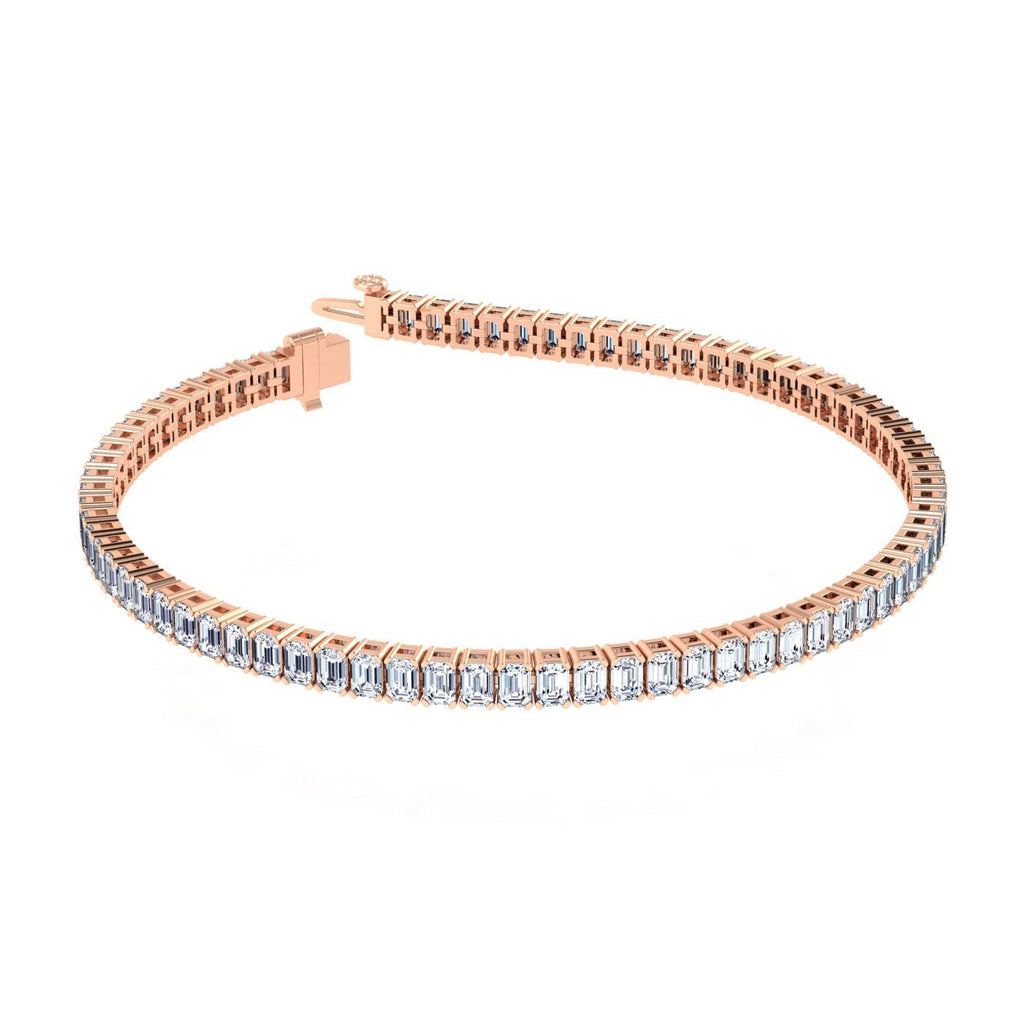 Exquisite Vertical Set Emerald Cut Diamond Tennis Bracelet - Balacia
