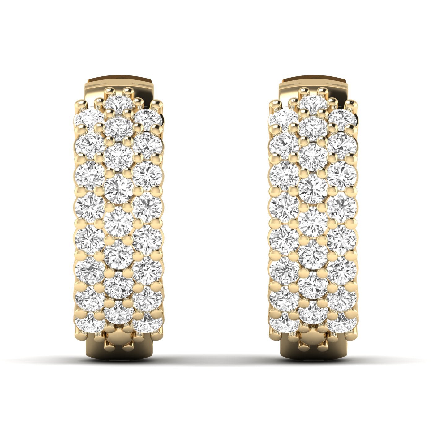 Glamorous Round Cluster Diamond Hoops Earrings - Balacia