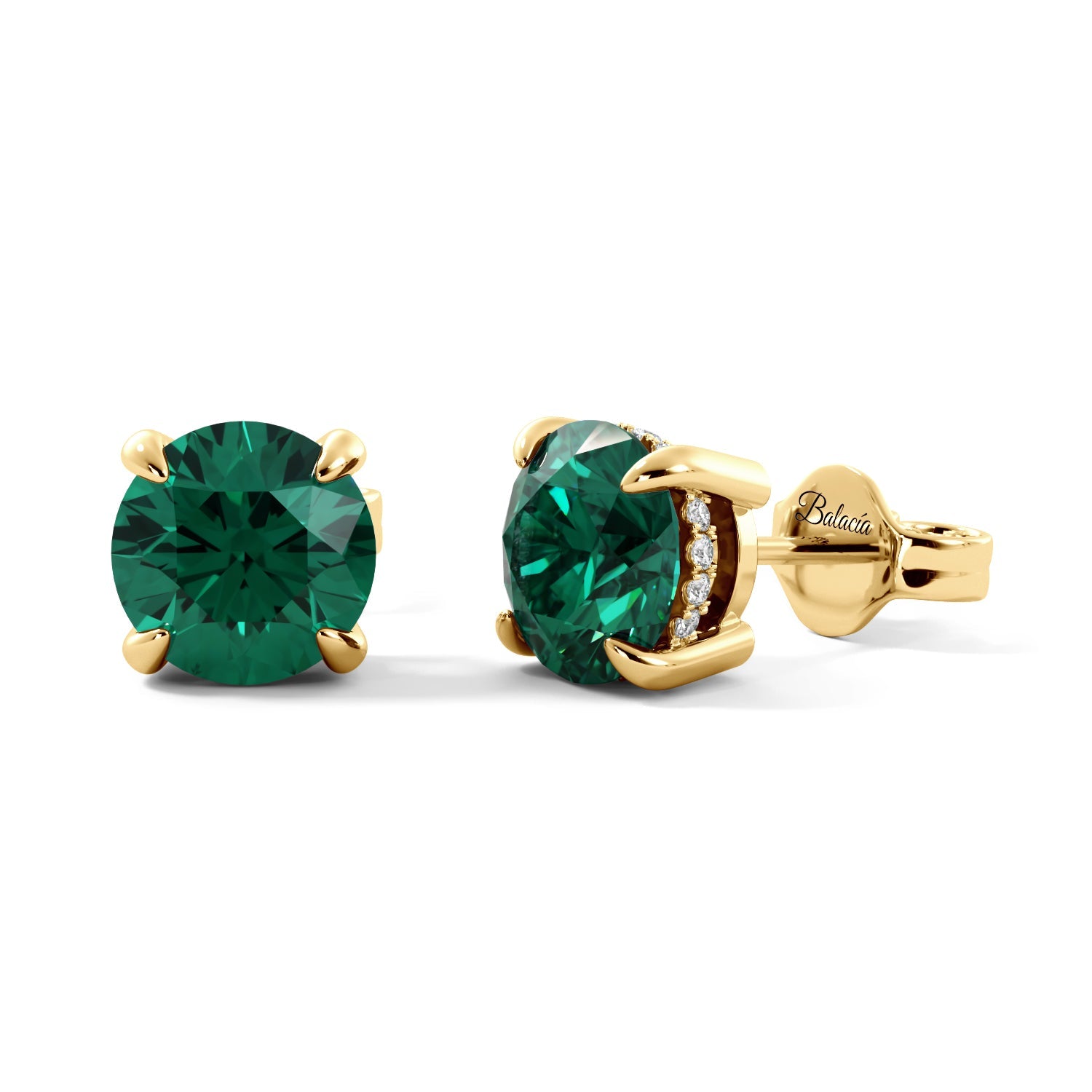 green emerald gold earrings