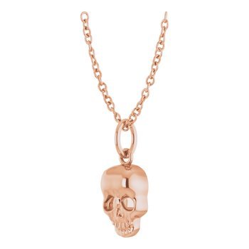 Halloween 14K Skull 16 - 18" Necklace - Balacia
